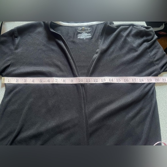 Live 2 Lounge Black Open Cardigan Top Size Medium - Picture 5 of 8